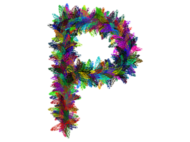 Renkli El Çizilmiş Alfabe Harfi P Şeffaf Arkaplanda İzole Edildi