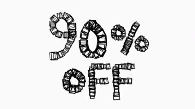 Satış ve İş Konsepti İçin Beyaz Arkaplanda Siyah% 90 indirimli Animasyon