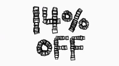 Satış ve İş Konsepti İçin Beyaz Arkaplanda Siyah% 14 indirimli Animasyon