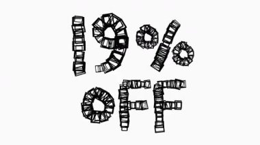 Satış ve İş Konsepti İçin Beyaz Arkaplanda Siyah% 19 indirimli Animasyon