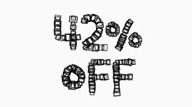 Satış ve İş Konsepti İçin Beyaz Arkaplanda Siyah 42% Kapalı Animasyon