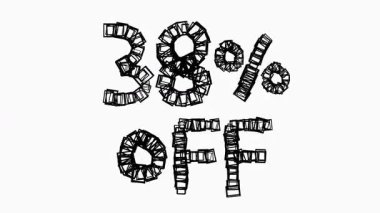 Satış ve İş Konsepti İçin Beyaz Arkaplanda Siyah% 38 Animasyon