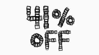 Satış ve İş Konsepti İçin Beyaz Arkaplanda Siyah% 41 Kapalı Animasyon