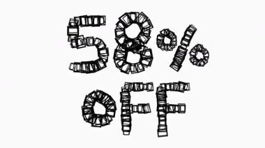 Satış ve İş Konsepti İçin Beyaz Arkaplanda Siyah% 58 indirimli Animasyon