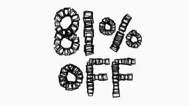 Satış ve İş Konsepti İçin Beyaz Arkaplanda Siyah% 81 Kapalı Animasyon