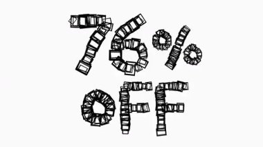 Satış ve İş Konsepti İçin Beyaz Arkaplanda Siyah% 76 indirimli Animasyon