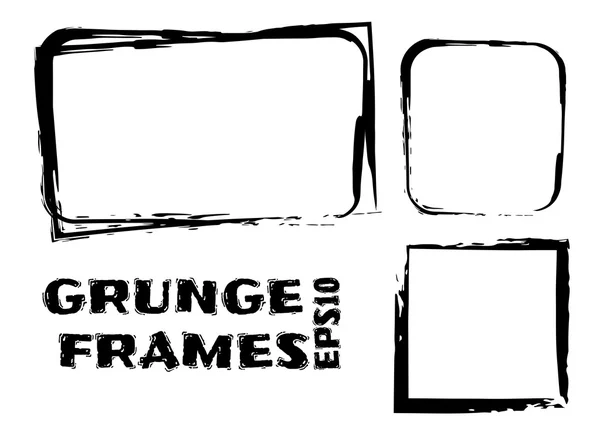 Set schwarzer Grunge-Rahmen isoliert auf weißem Hintergrund — Stockvektor