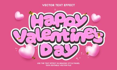 Sevgililer Günü düzenlenebilir yazı tipi efekti