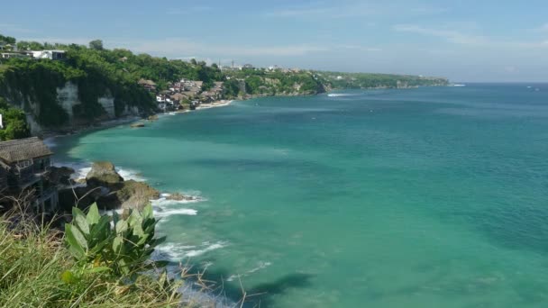 Oceano e praia paisagem Bali — Vídeo de Stock