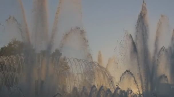 モンジュイックの丘の噴水ジェット — ストック動画