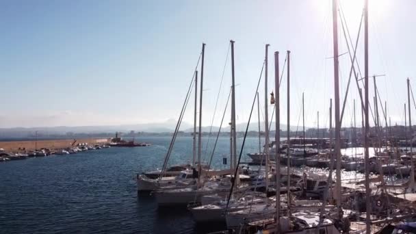 View of yachts in port — Stock Video