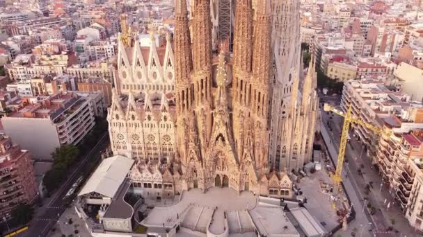 Άποψη της Sagrada Familia από τον αέρα. — Αρχείο Βίντεο