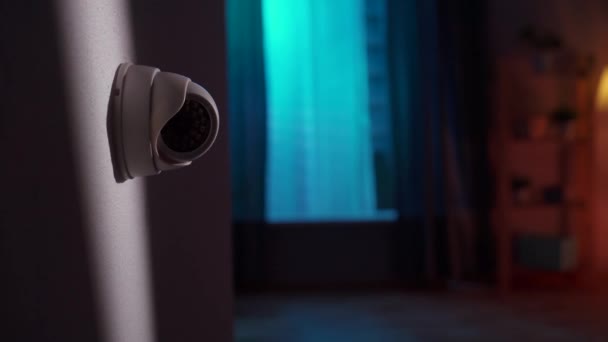 Система домашней безопасности, камера безопасности — стоковое видео