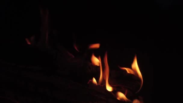在炉子里烧木头 火焰在壁炉里 慢动作 — 图库视频影像