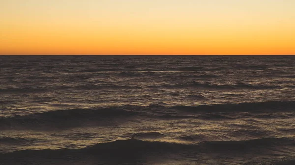 Golden Sunset Sea Clear Sky Horizon Line — Stock Fotó