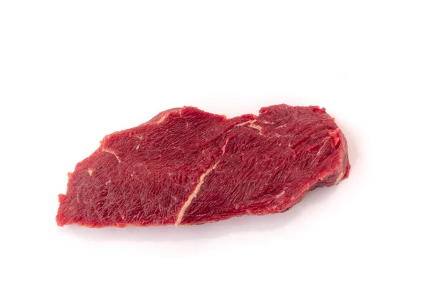 Fresh raw beef steak isolated on white background. Close up raw meat beef. — Stock Photo, Image