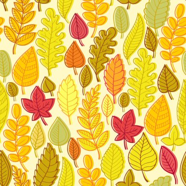 Vektör seamless modeli. Parlak sonbahar yaprakları.