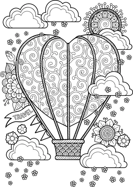 Voyage en ballon . — Image vectorielle