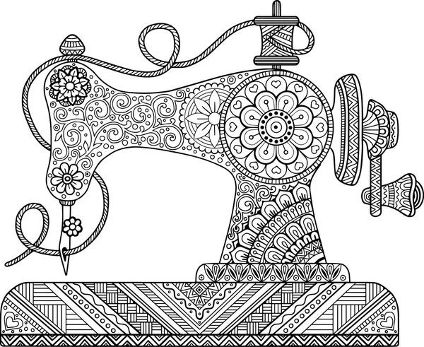 Máquina de coser Vintage — Vector de stock