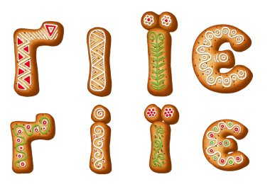 Ukraynalı gingerbread alfabe. Noel kurabiyeleri. 
