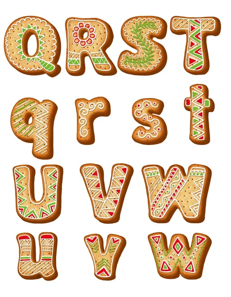 Alphabet anglais en pain d'épice. Cookies de Noël ABC . — Photo