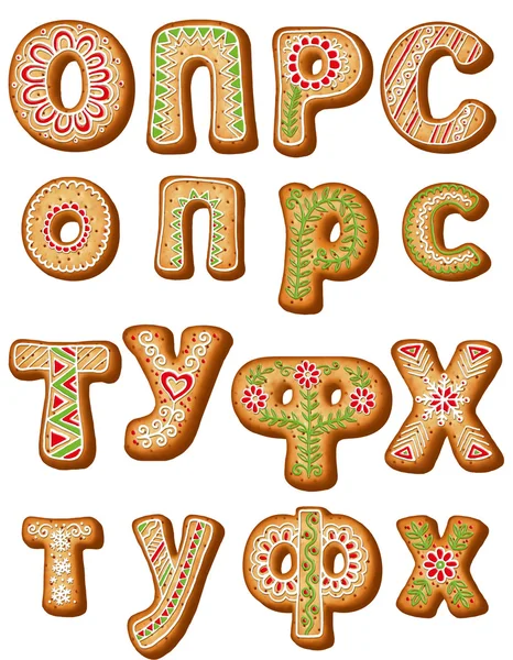 Ucraniano, alfabeto de gengibre russo. Biscoitos de Natal . — Fotografia de Stock