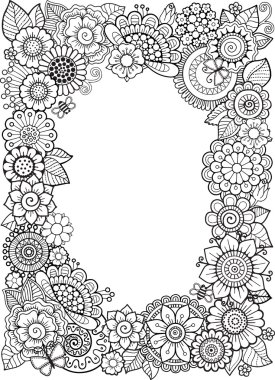  Dekoratif çiçek çerçevesi