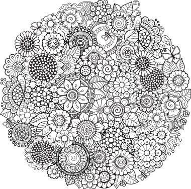 Dekoratif yuvarlak çiçek arka plan