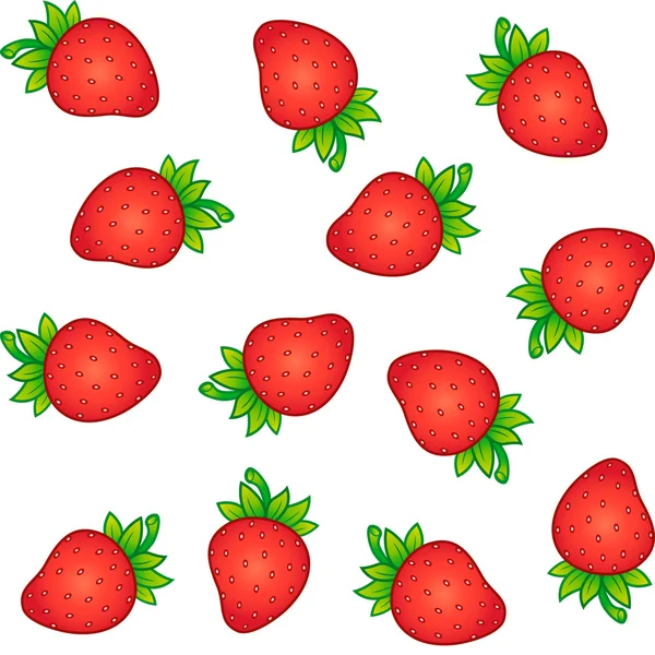 Hellen Sommer Vektor Erdbeeren nahtlose Muster. Design für Textilien — Stockvektor