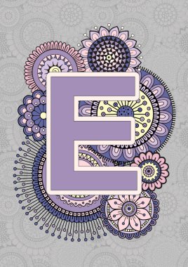 Parlak Büyük Harfler İngilizce Alfabesi. Yalıtılmış Vektör Elemanları. E