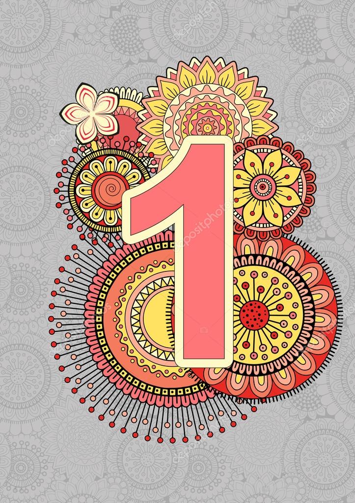 Download Fonts. Bright Numbers. Mandala and Flowers. Isolated ...