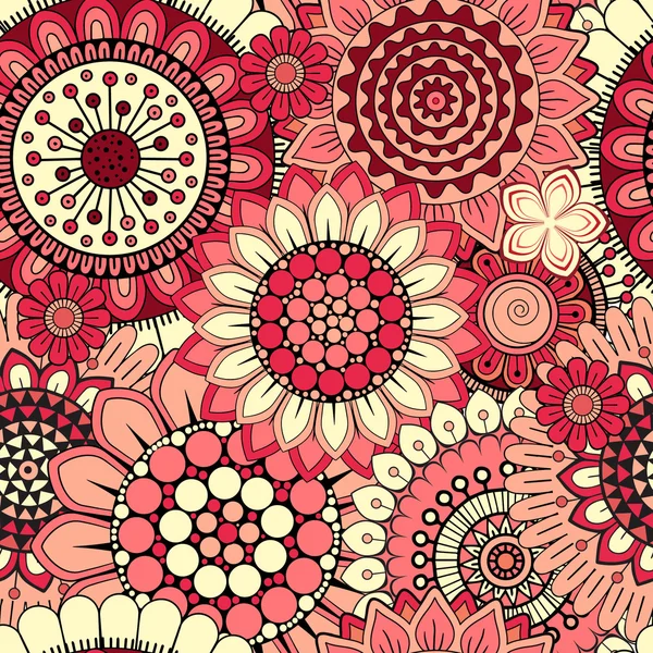 Vektör sorunsuz arka plan. Tekstil tasarımı, güzel tebrik kartları ve hediye paketleri için parlak soyut çiçek doymuş. Şablon menü, davet, poster, afiş için.