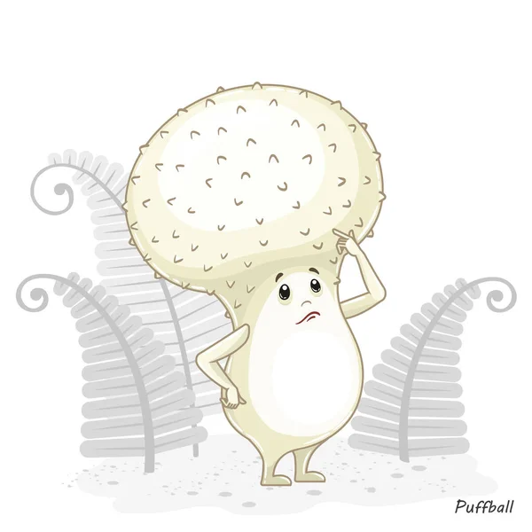 Vektorové houby izolované na bílém. Vtipný design postavy v kresleném stylu. Jedlé houbové žampióny. Tisk pro dětské oblečení — Stockový vektor