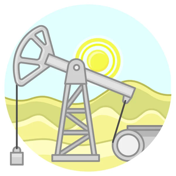 Produzione Petrolio Nel Deserto Piattaforme Petrolifere — Vettoriale Stock