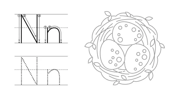 Letra n hoja imágenes de stock de arte vectorial con letra n para colorear Letra n hoja imágenes de stock de arte vectorial
