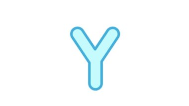 İngilizce alfabesi yazmak için özel ders. Y harfini beyaz arka planda izole edilmiş bir kalemle takip et. Y harfinin çocuk ardışık yazıları için animasyon harfleri örneği