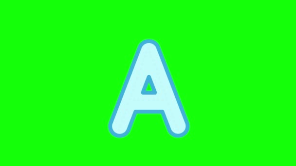 Tutorial Writing Trace Letter Pencil Isolated Green Screen Animated Letters — Stock Video