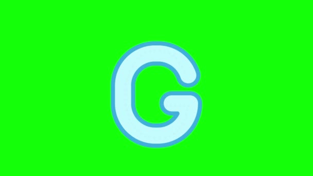 英语字母表写作辅导 用铅笔在绿色屏幕上标出字母G 儿童顺序书写字母G的动画字母样本 — 图库视频影像