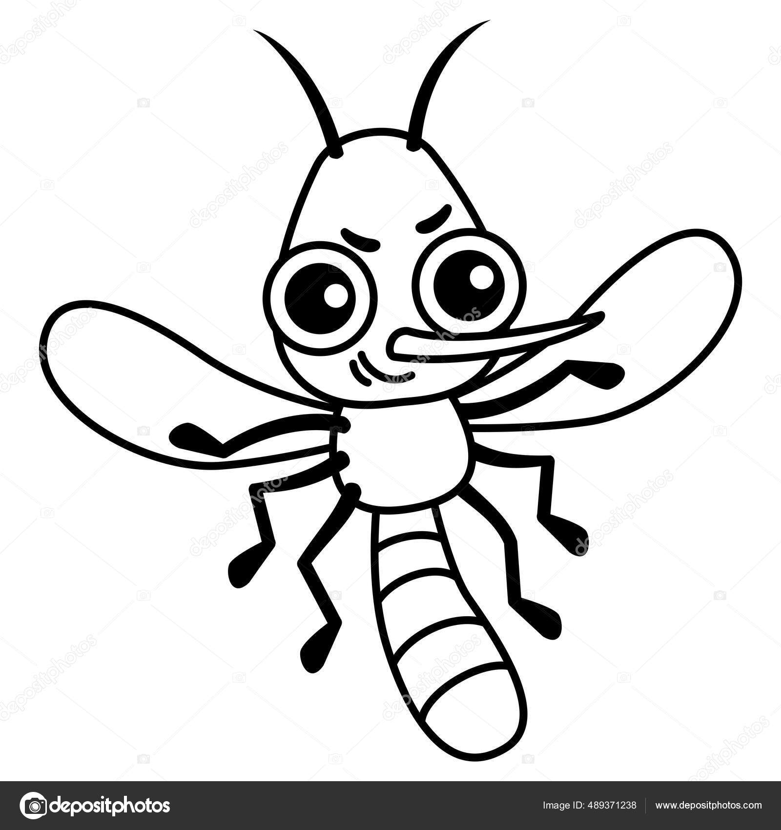 zanzare da colorare - 6 Libro da colorare di zanzara carattere Immagini Vettoriali Stock | Depositphotos