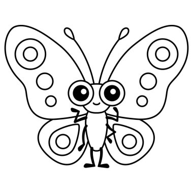 Komik kelebek. Çizgi film tarzında Renklendirme Böceği