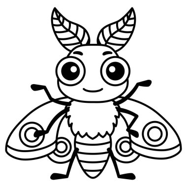 Komik güve. Çizgi film tarzında Renklendirme Böceği