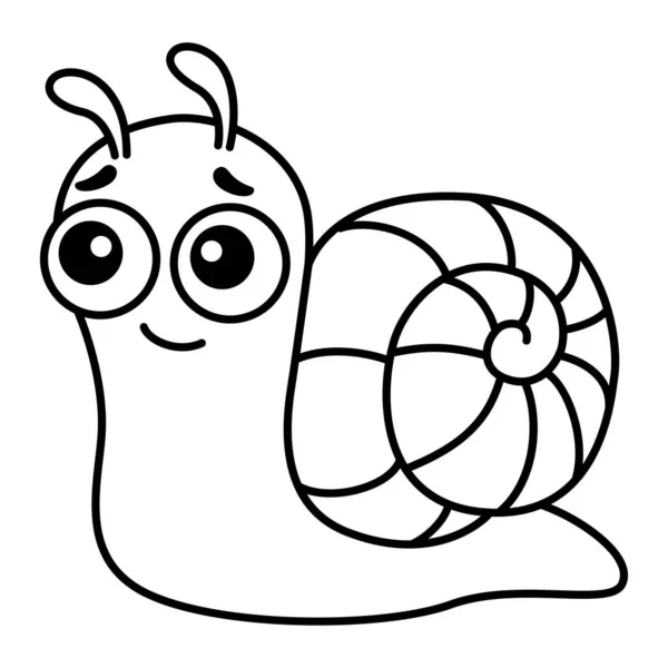 Drôle Escargot Coloriage Insecte Dans Style Dessin Animé — Image vectorielle