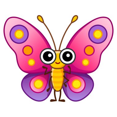 Komik kelebek. Çizgi film tarzında bir böcek