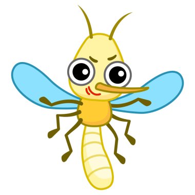 Komik sivrisinek. Çizgi film tarzında bir böcek