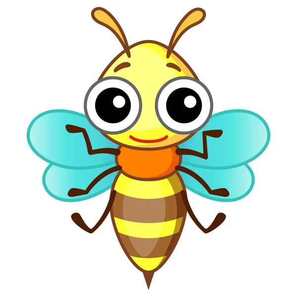Смішна Бджола Комаха Мультяшному Стилі — стоковий вектор