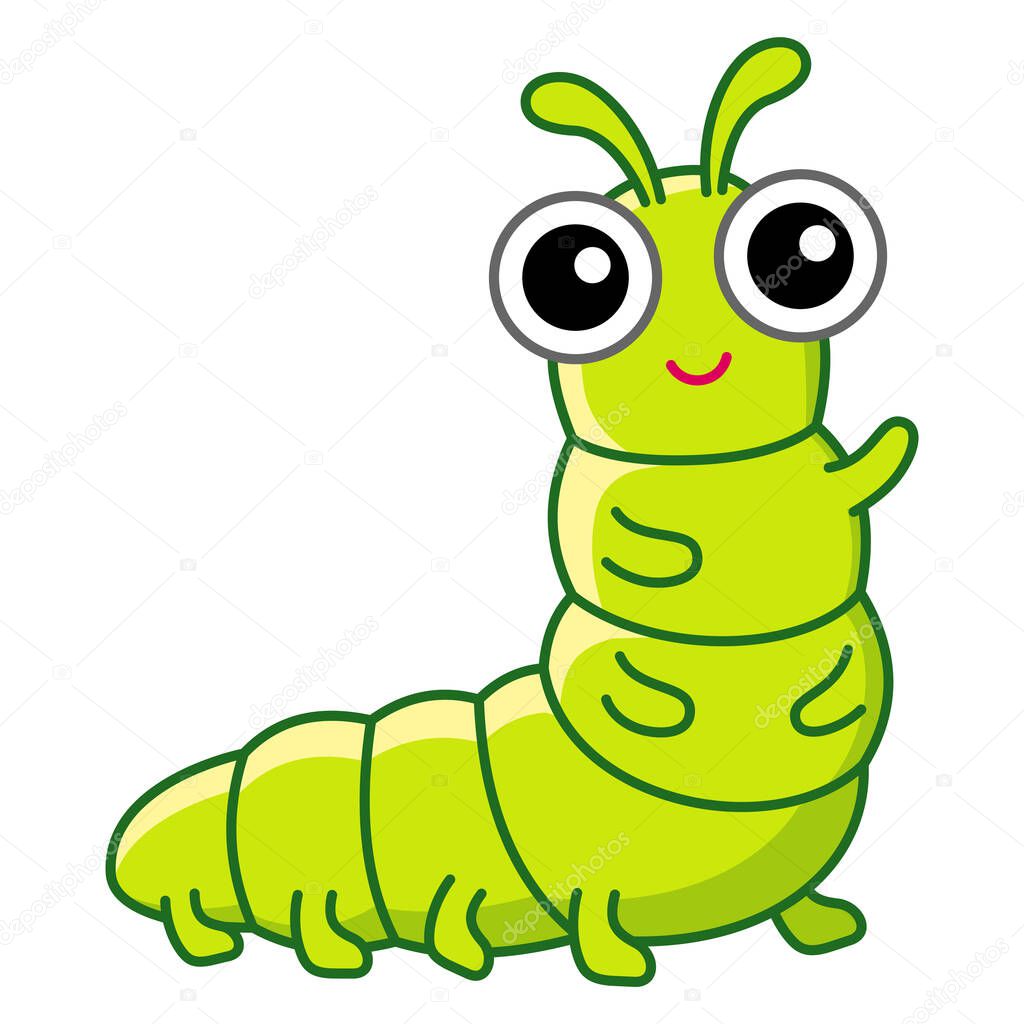 Funny caterpillar. Insect in a cartoon style