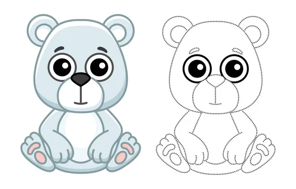 Colorir Animal Para Crianças Livro Colorir Urso Polar Engraçado Estilo —  Vetores de Stock