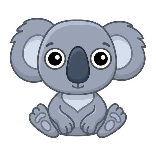 Vector Zoo Animal Divertido Koala Poco Estilo Dibujos Animados — Vector de stock