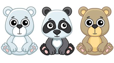 Hayvanat bahçesi hayvanı. Çizgi film tarzında komik küçük bir panda