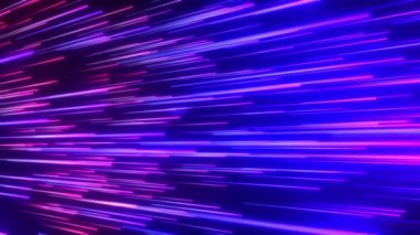 Soyut yönlü neon çizgileri geometrik arkaplan. Dijital Pembe ve Mavi Neon Tüpler Aydınlatıcı.
